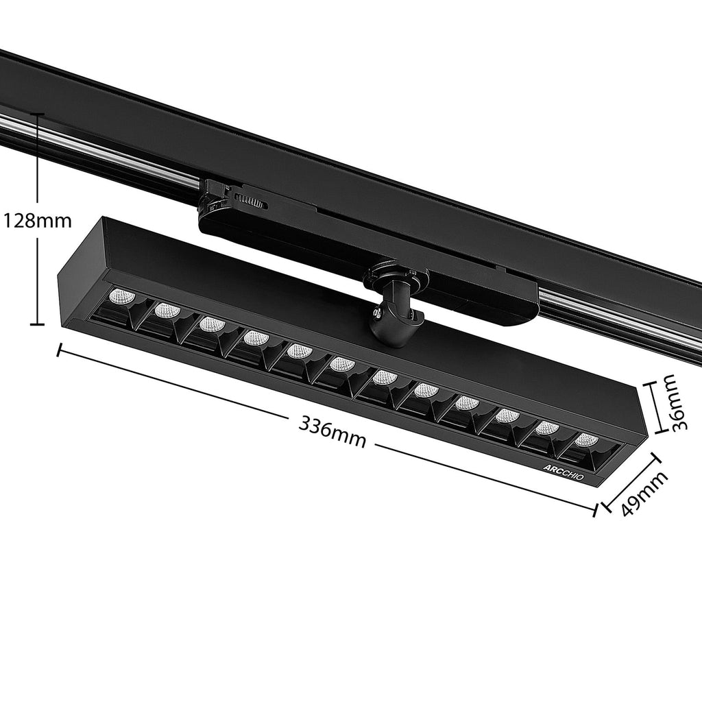 LED-skinnespot Millay svart montert