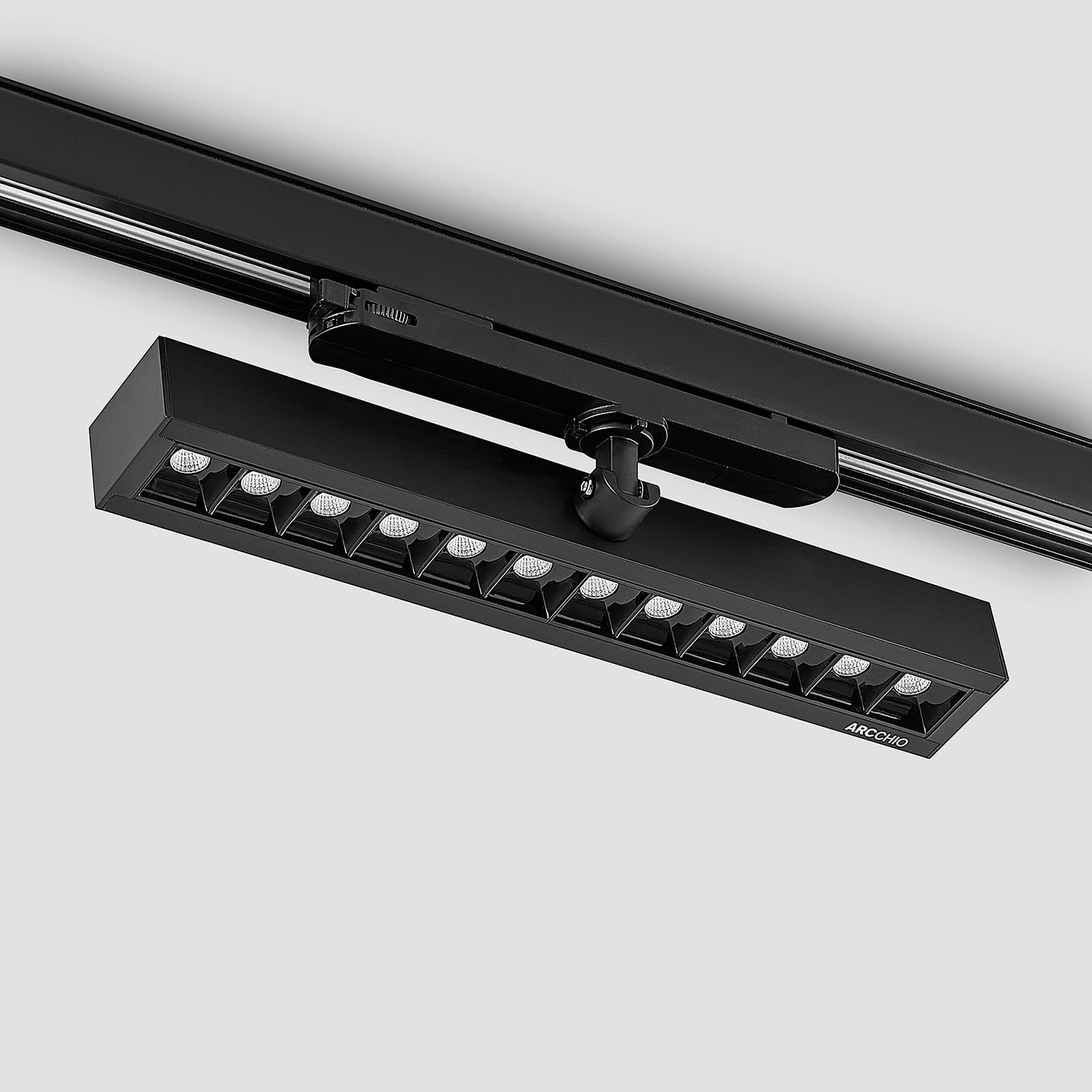 LED-skinnespot Millay svart side