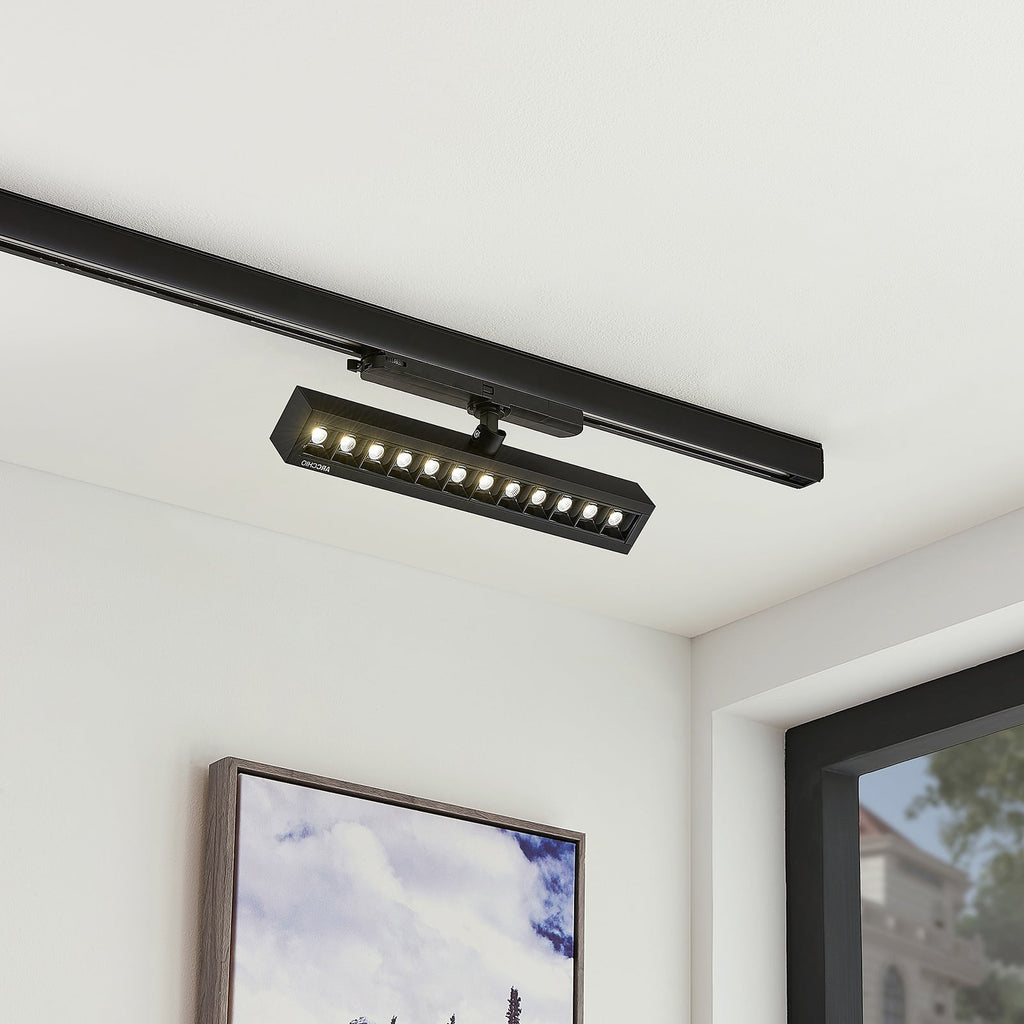 LED skinnespot Millay svart svingbar 4000K 26W bakside