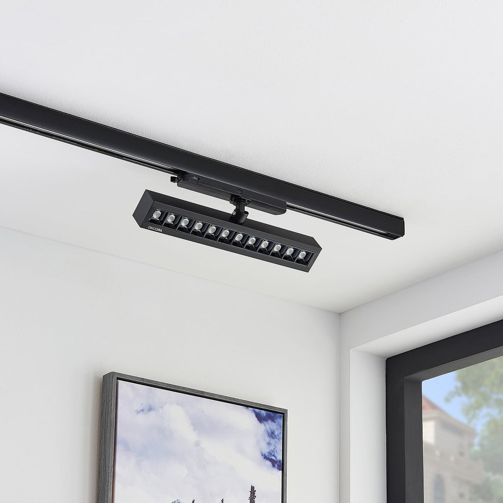 LED skinnespot Millay svart svingbar 4000K 26W detalj