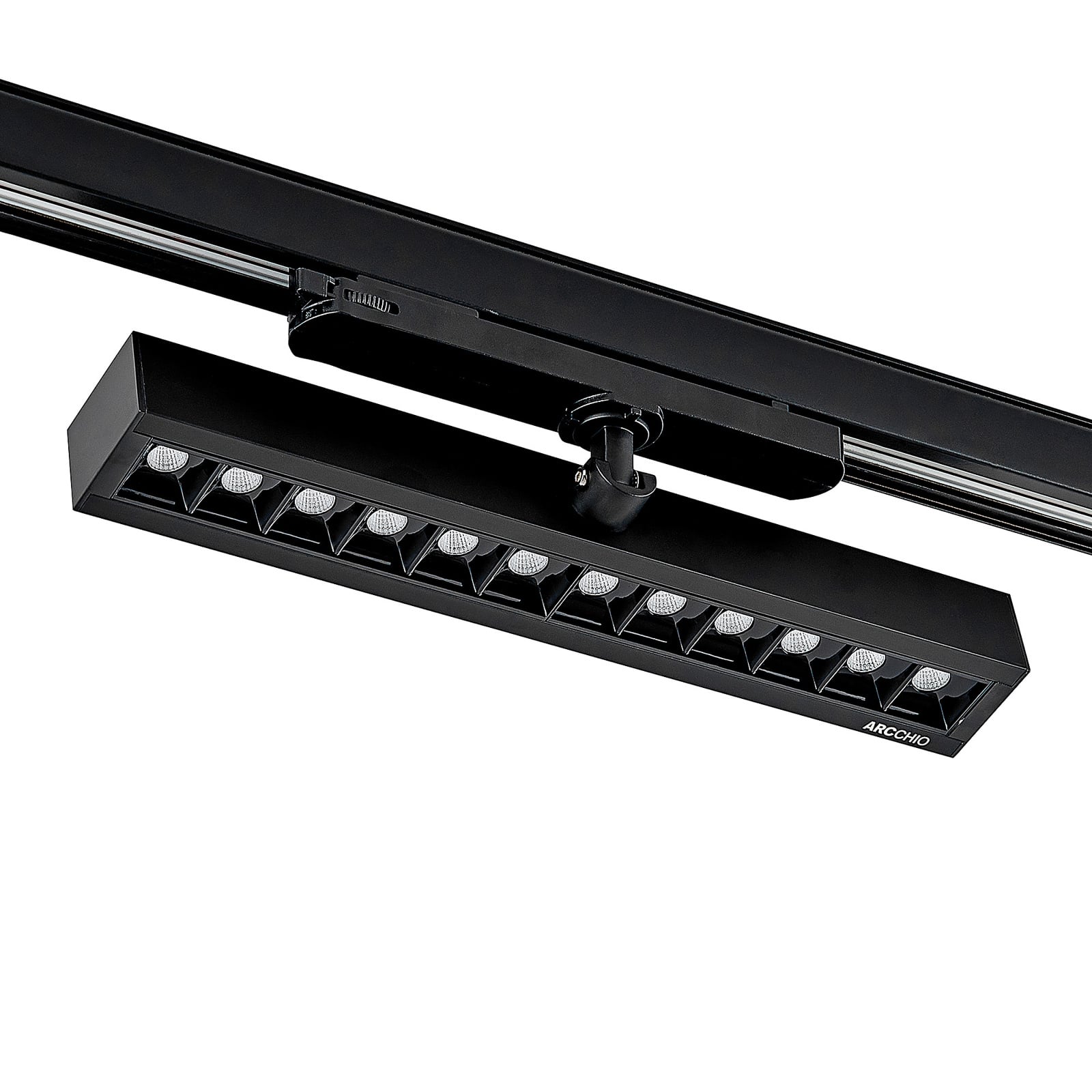 LED skinnespot Millay svart svingbar 4000K 26W nærbilde