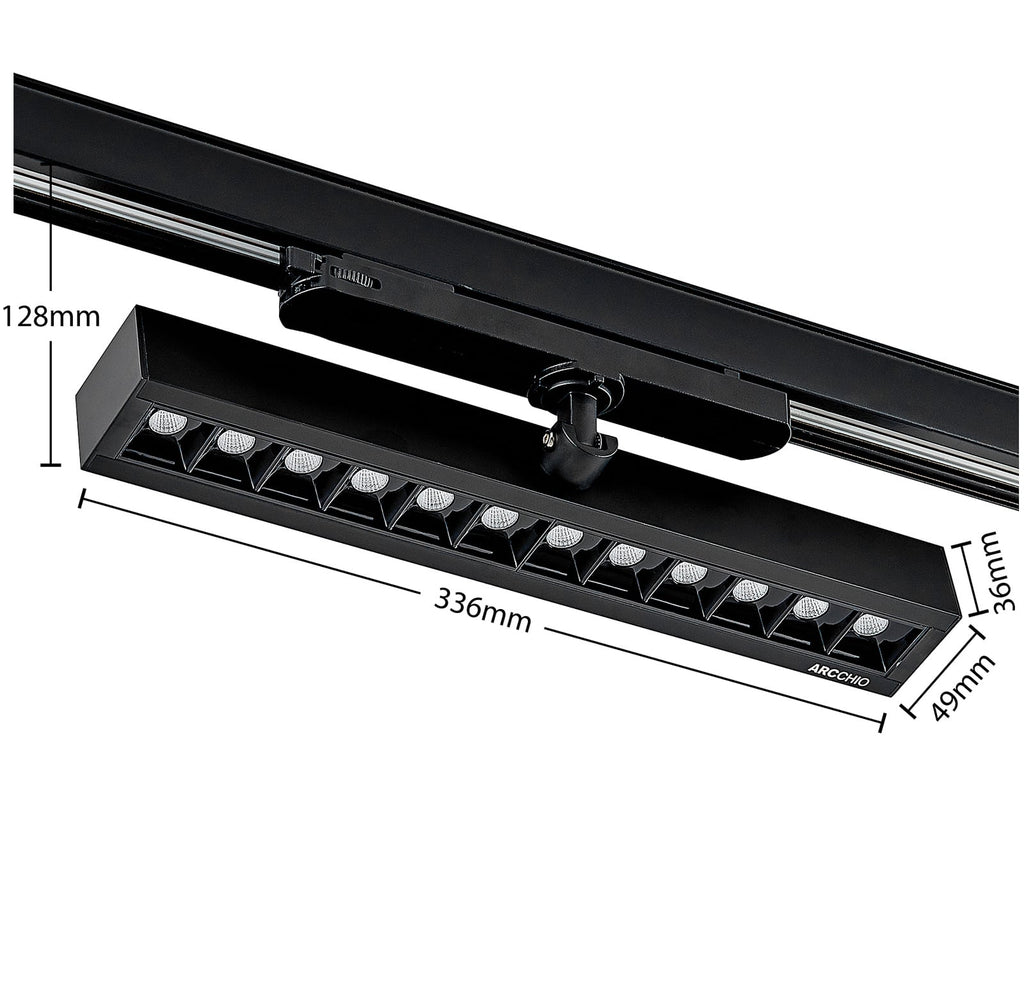LED skinnespot Millay svart svingbar 4000K 26W justerbar vinkel