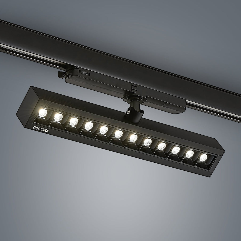 LED skinnespot Millay svart svingbar 4000K 26W sideprofil