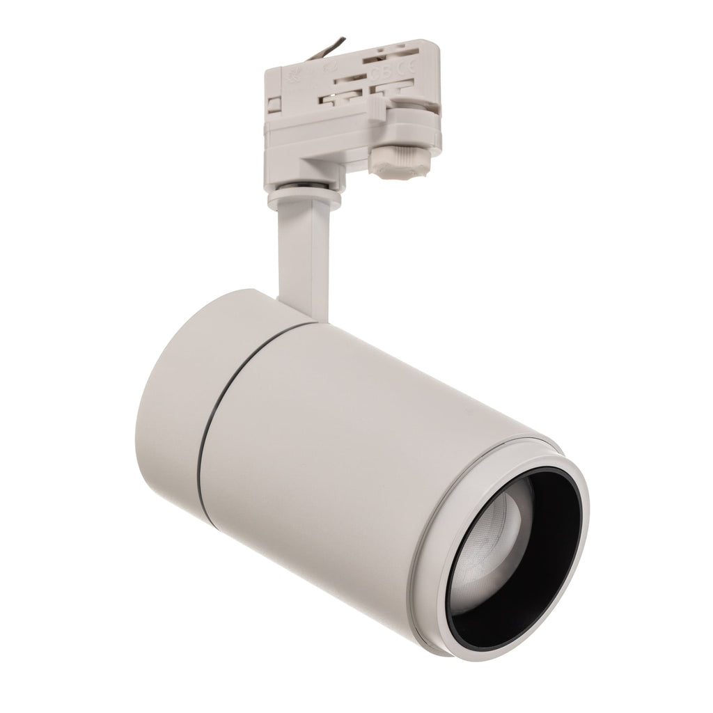 Detalj av LED skinnespot Nanna hvit 3000K 27W 3-fase aluminium