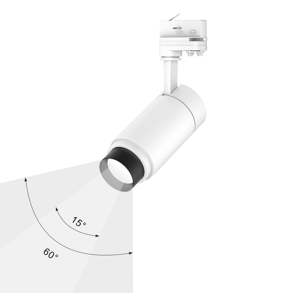 Montert LED skinnespot Nanna hvit 3000K 27W 3-fase aluminium i rom