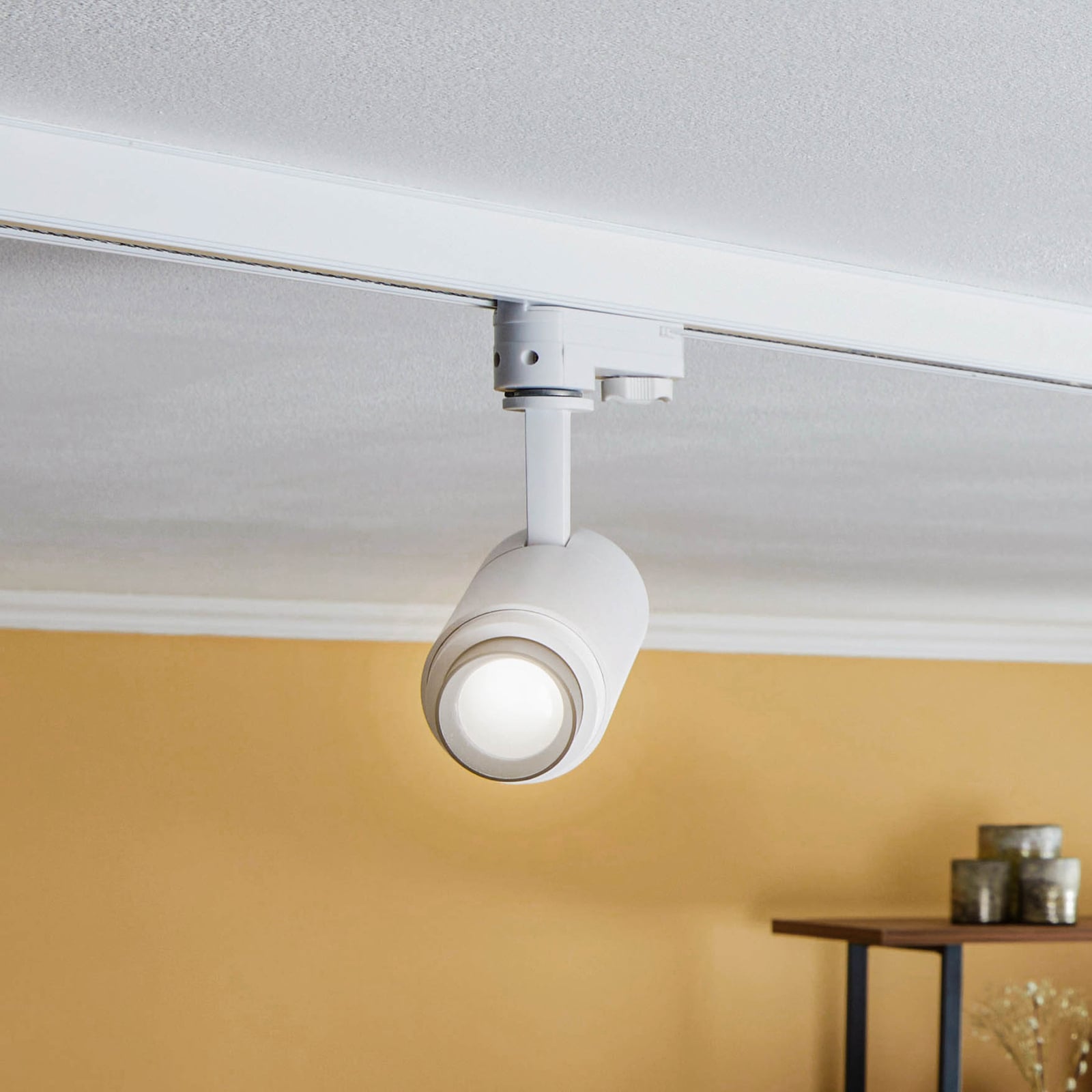 LED skinnespot Nanna hvit 4000K 12W 3-fase aluminium forfra