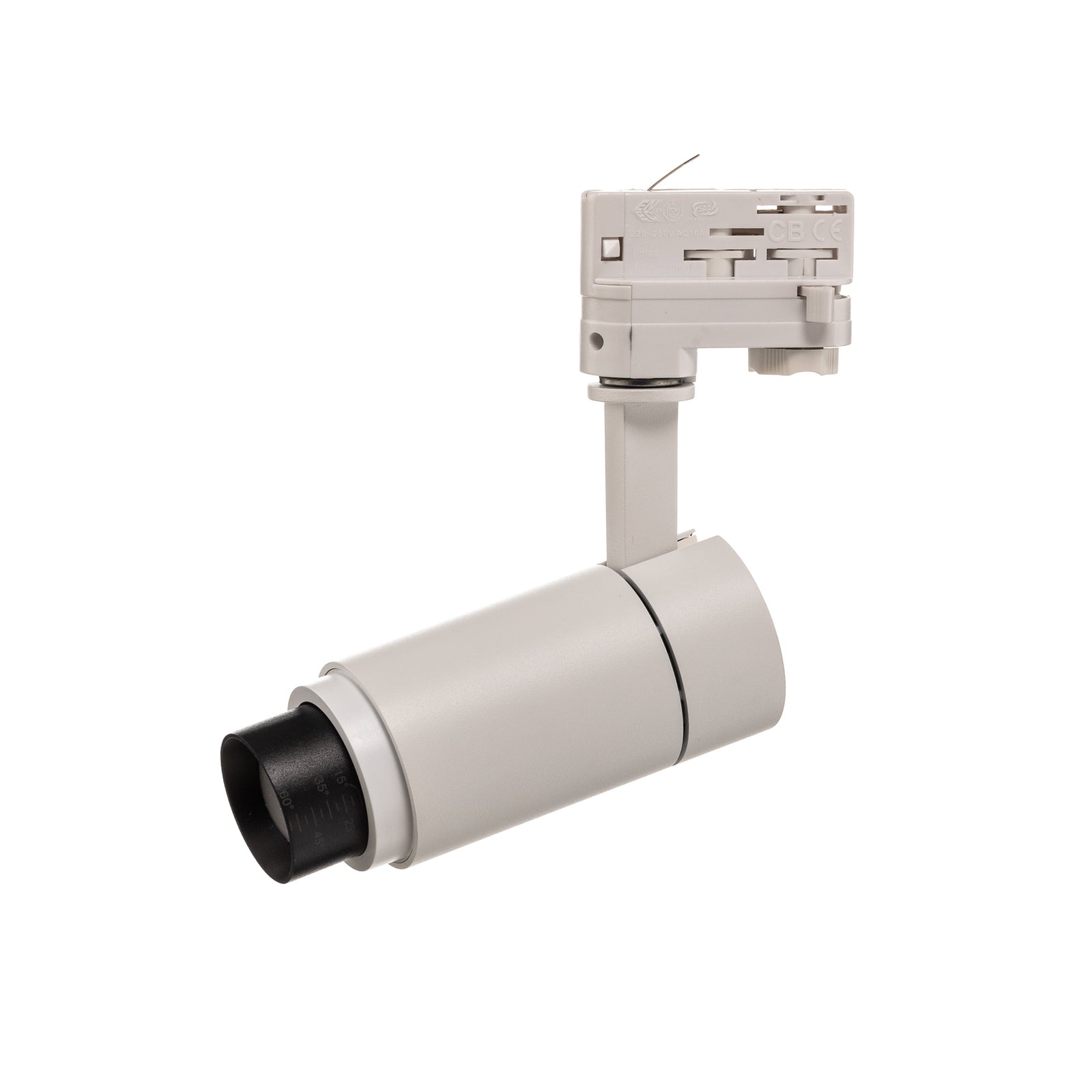 Montert LED skinnespot Nanna hvit 4000K 12W 3-fase aluminium i tak