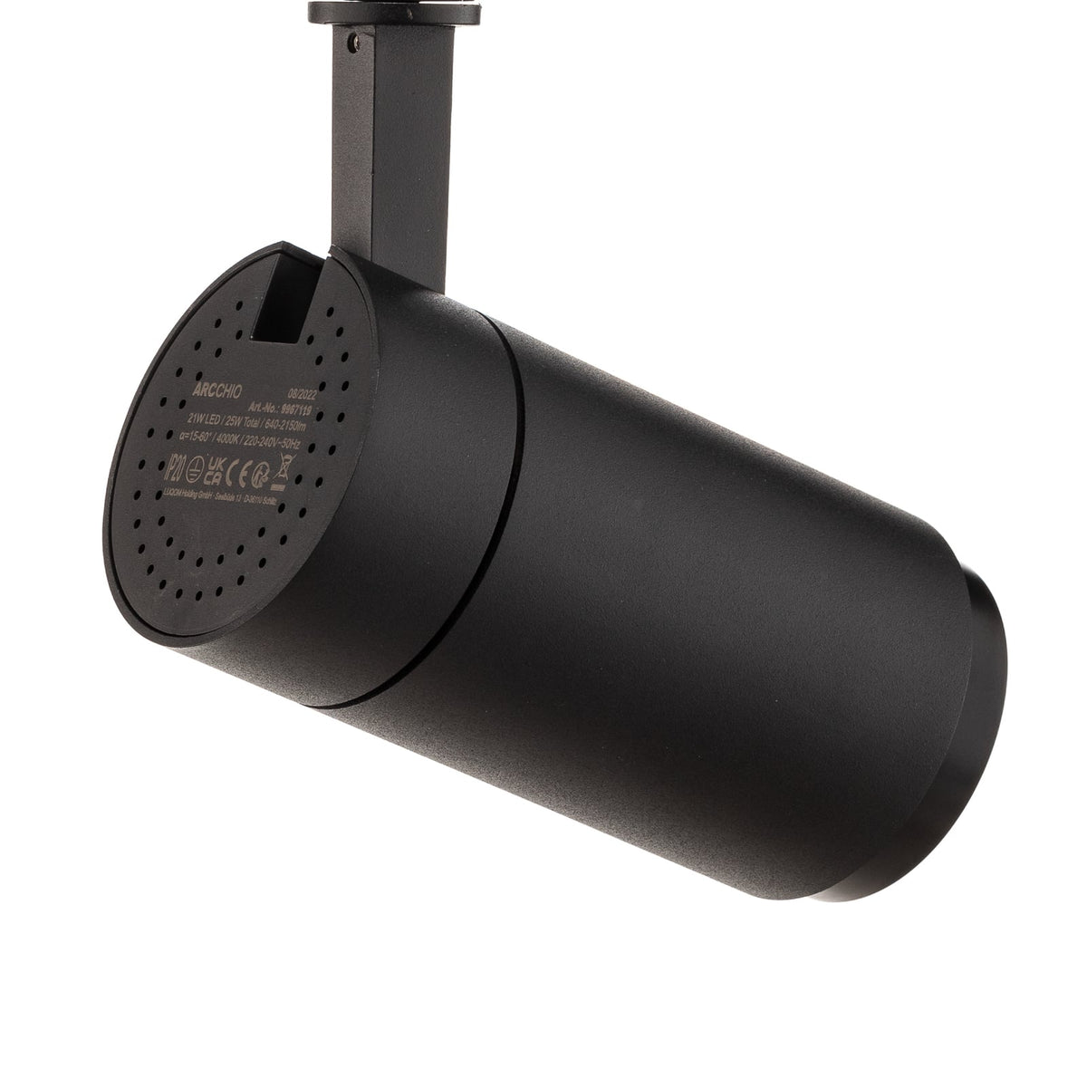 LED skinnespot Nanna svart 4000K 21W 3-fase aluminium nærbilde av justering