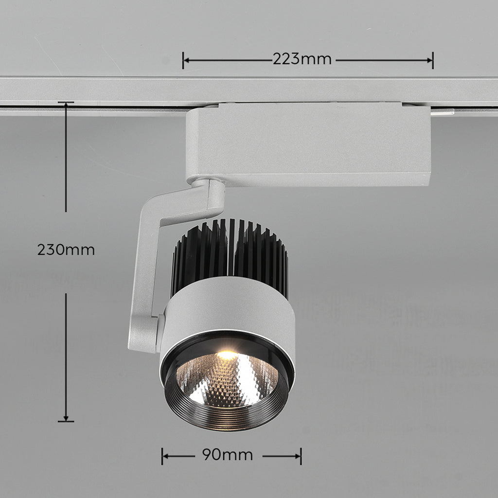 Detaljbilde av LED skinnespot Radiator for DUOline dimbar CCT titan matt