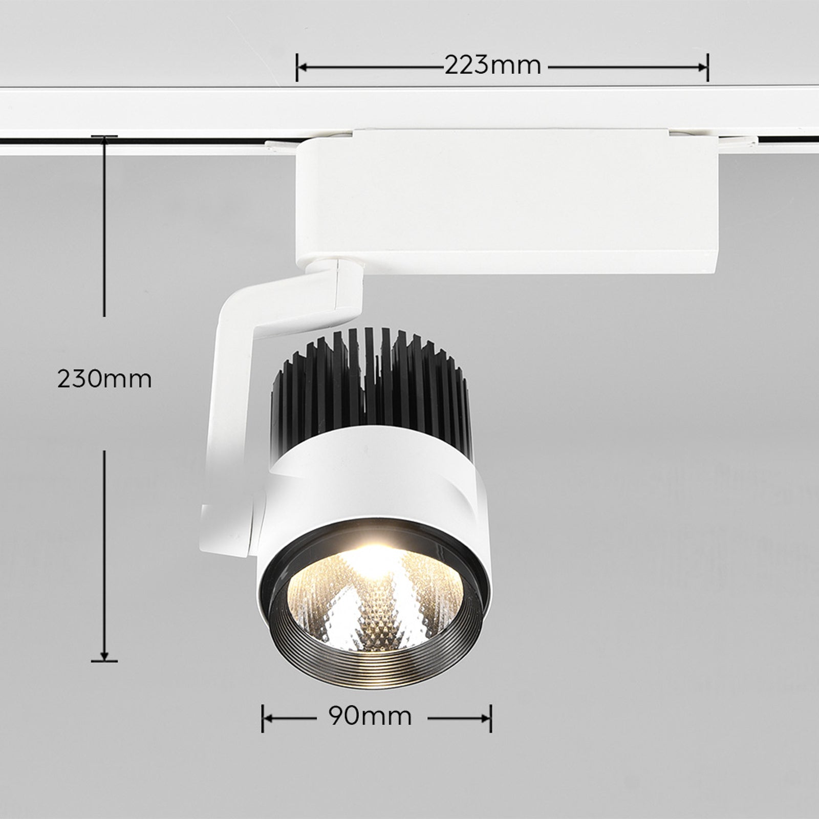 LED skinnespot Radiator for DUOline dimbar CCT hvit matt Trio Lighting detalj