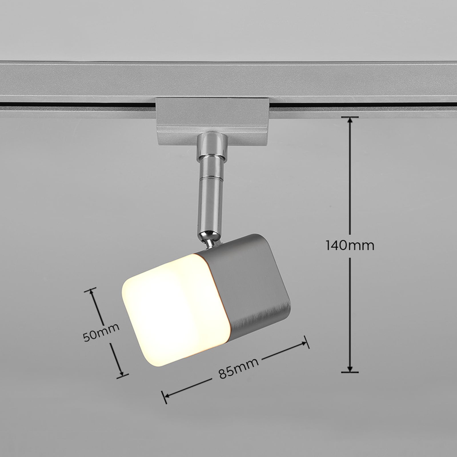 LED skinnespot Roubaix DUOline dimbar matt nikkel detalj
