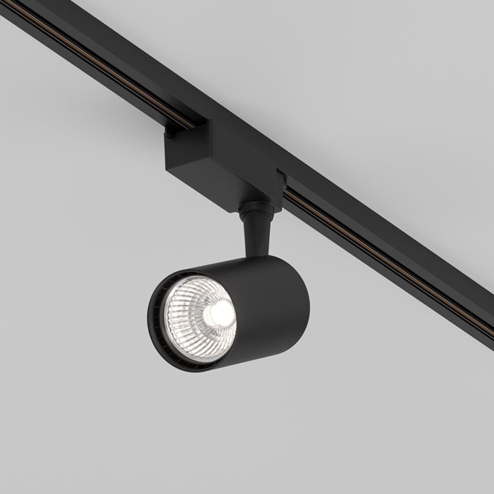 LED-skinnespot Vuoro Unity svart 4000K 10W nærbilde av lyskilde