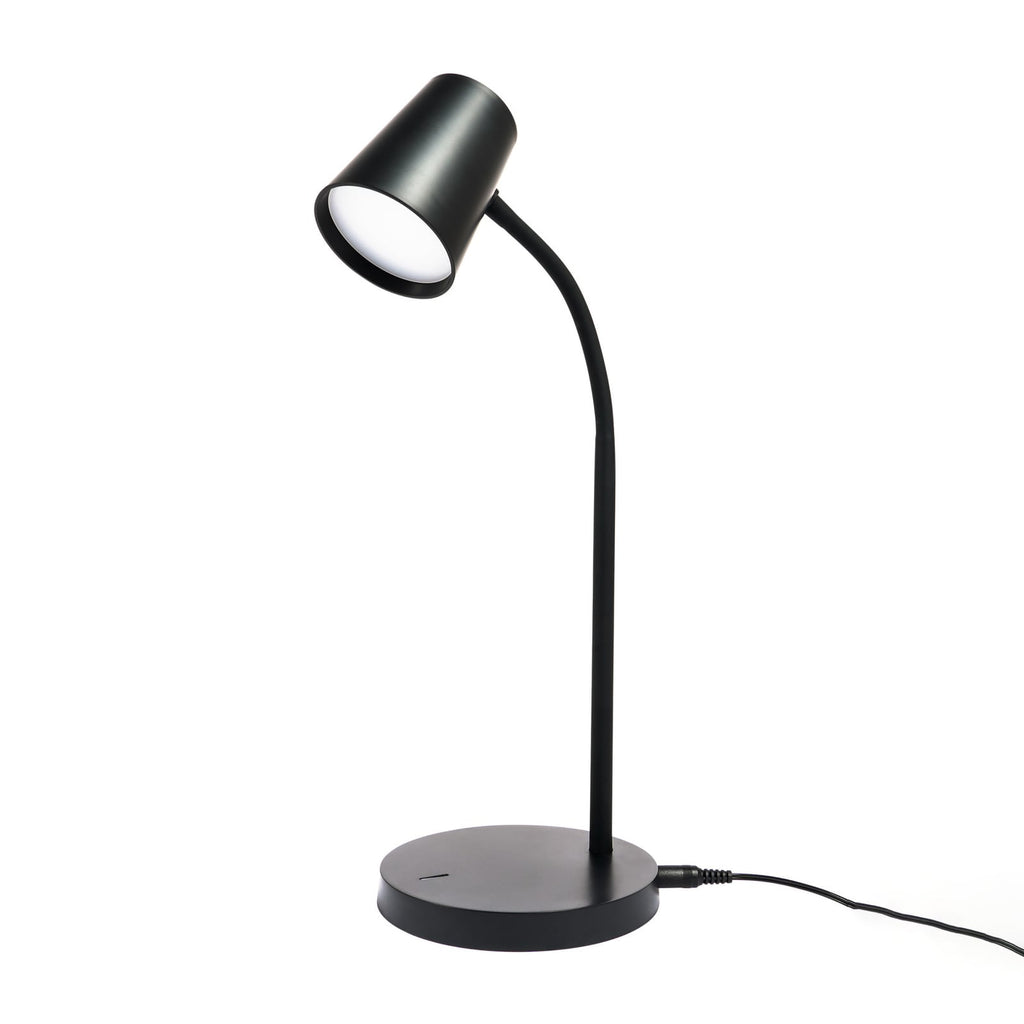 Detalj av LED skrivebordslampe Ailina dimbar svart 36 cm