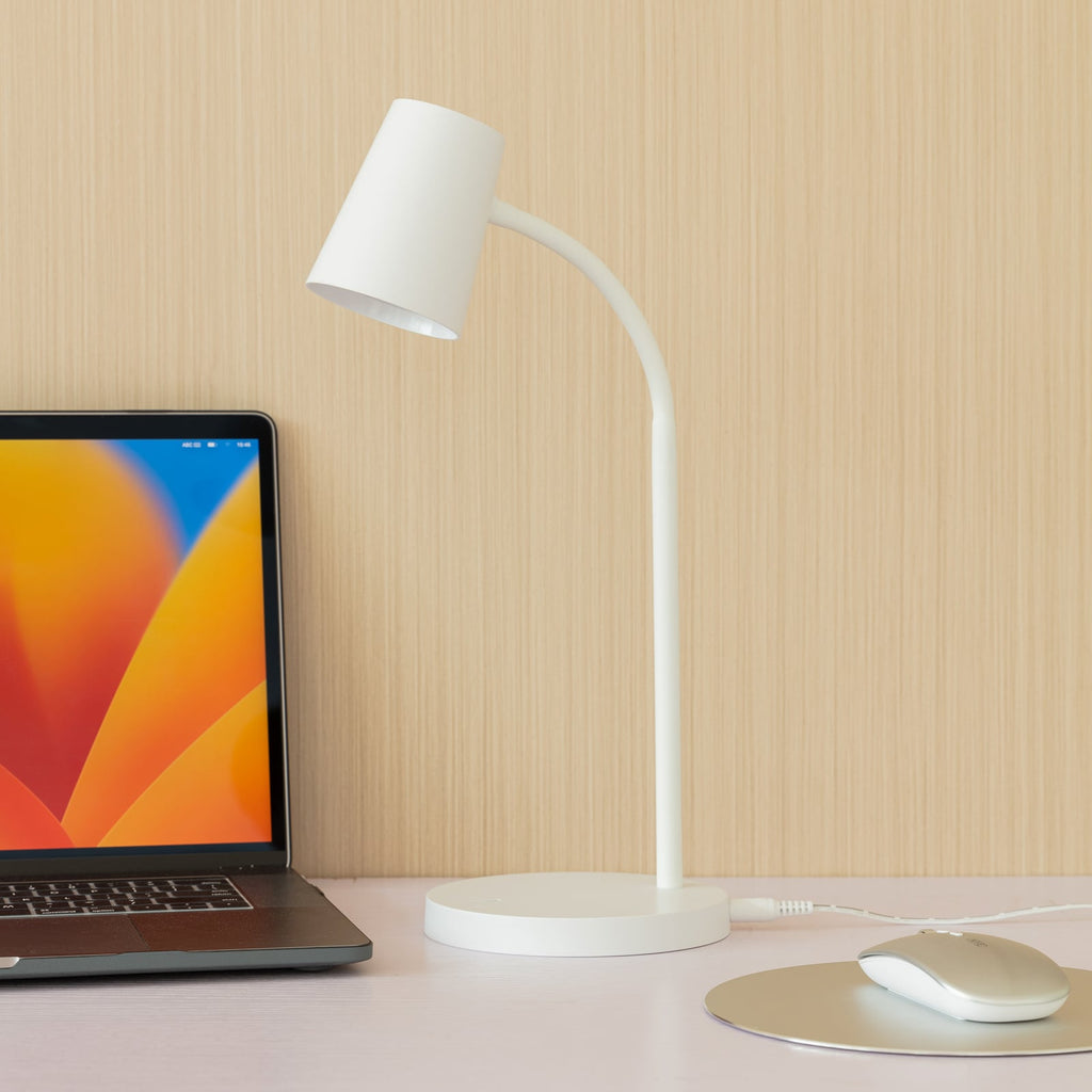 LED skrivebordslampe Ailina hvit dimbar 36 cm varmhvit bakside