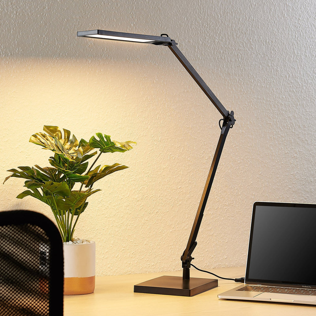 LED skrivebordslampe Antisa svart CCT dimbar forfra