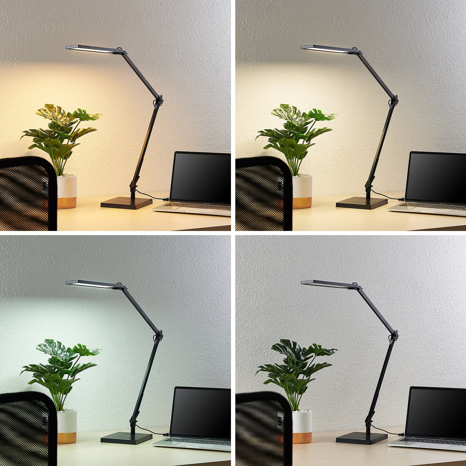 Detalj av LED skrivebordslampe Antisa svart CCT dimbar