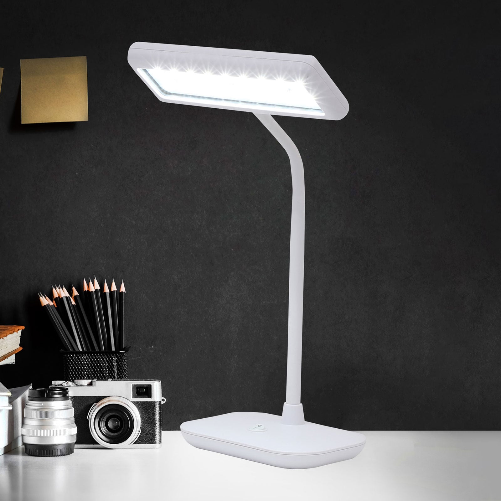 LED skrivebordslampe Daylight hvit plast forfra