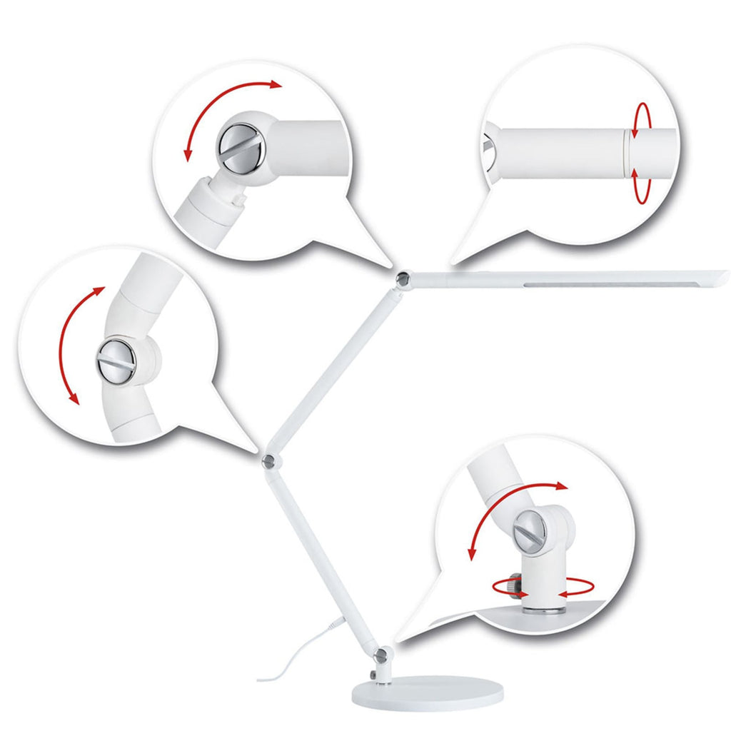 LED skrivebordslampe FlexBar dimbar CCT hvit 10,6W Paulmann bryter detalj