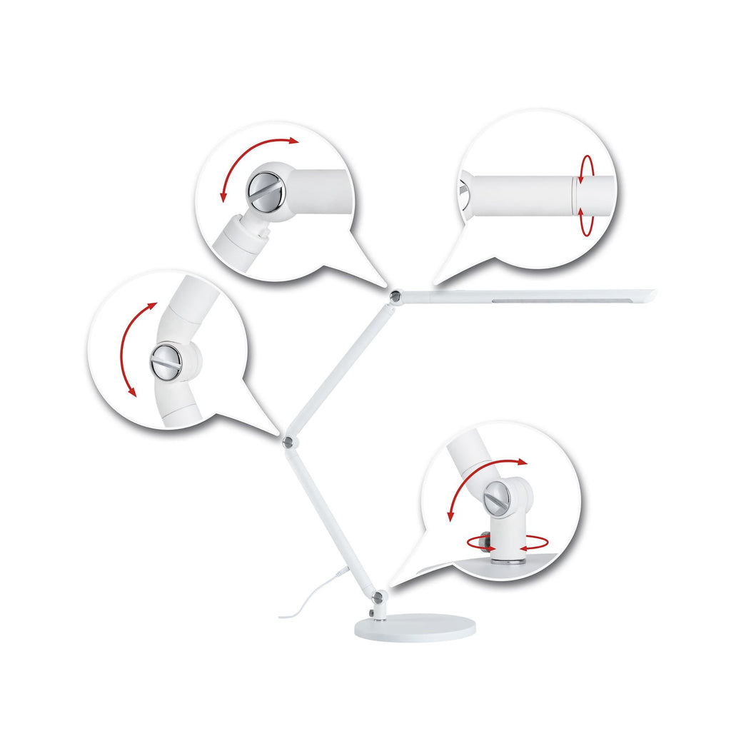 LED skrivebordslampe FlexBar dimbar CCT hvit 10,6W Paulmann sideprofil