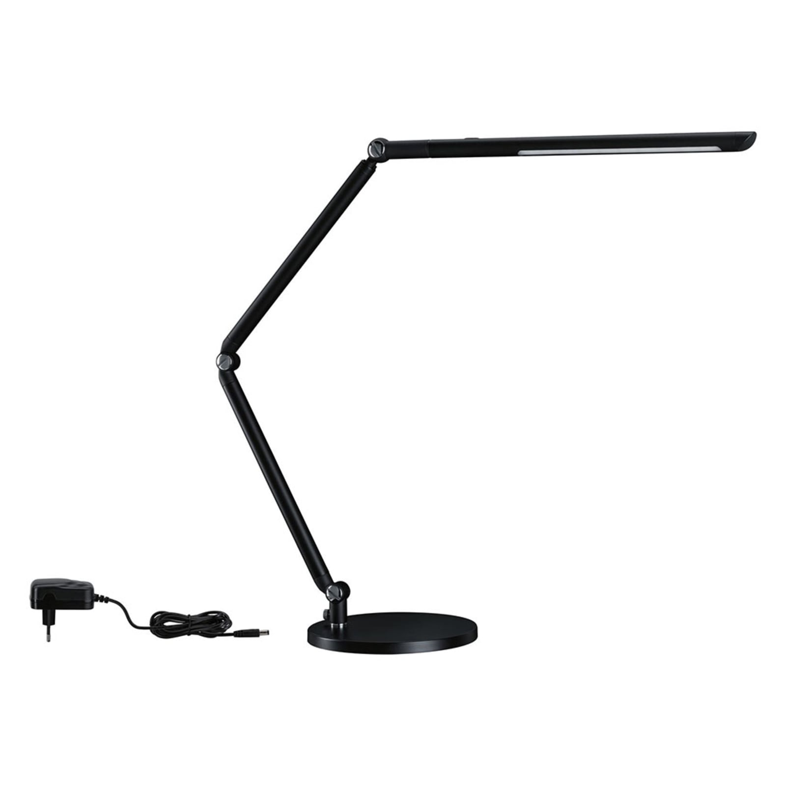 Montert LED skrivebordslampe FlexBar dimbar svart CCT 10,6W - Paulmann på skrivebord