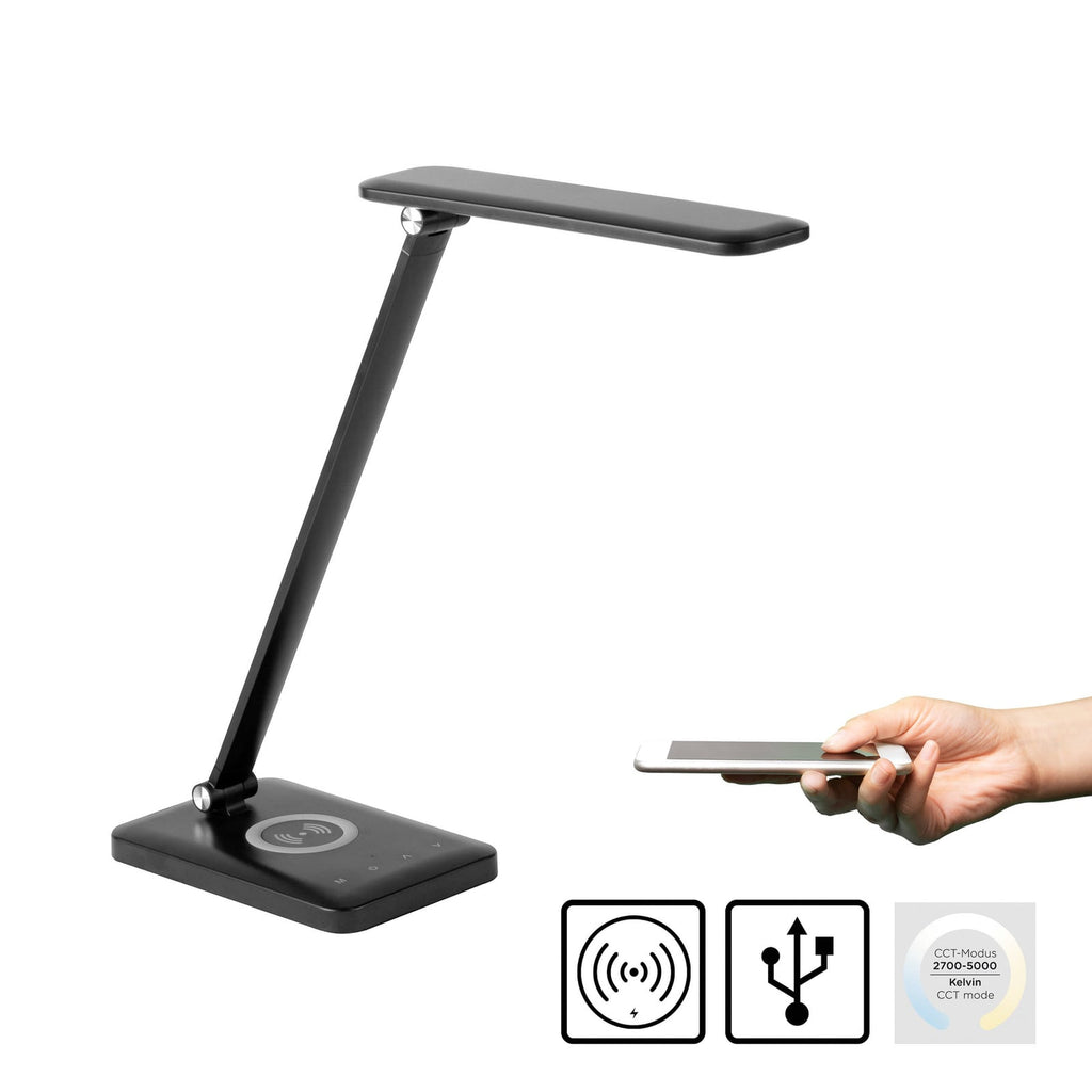 LED skrivebordslampe Florentina dimbar CCT svart justerbart ledd
