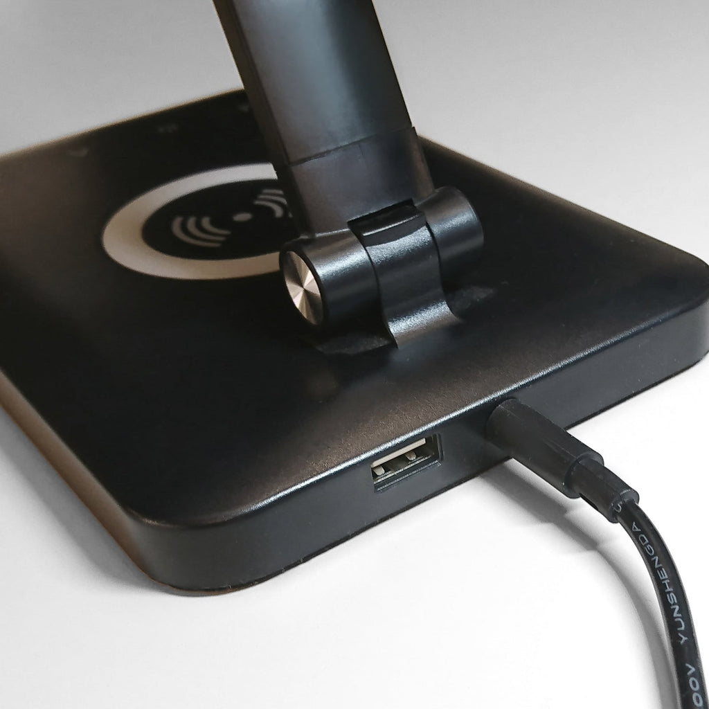 LED skrivebordslampe Florentina dimbar CCT svart USB-ladeport