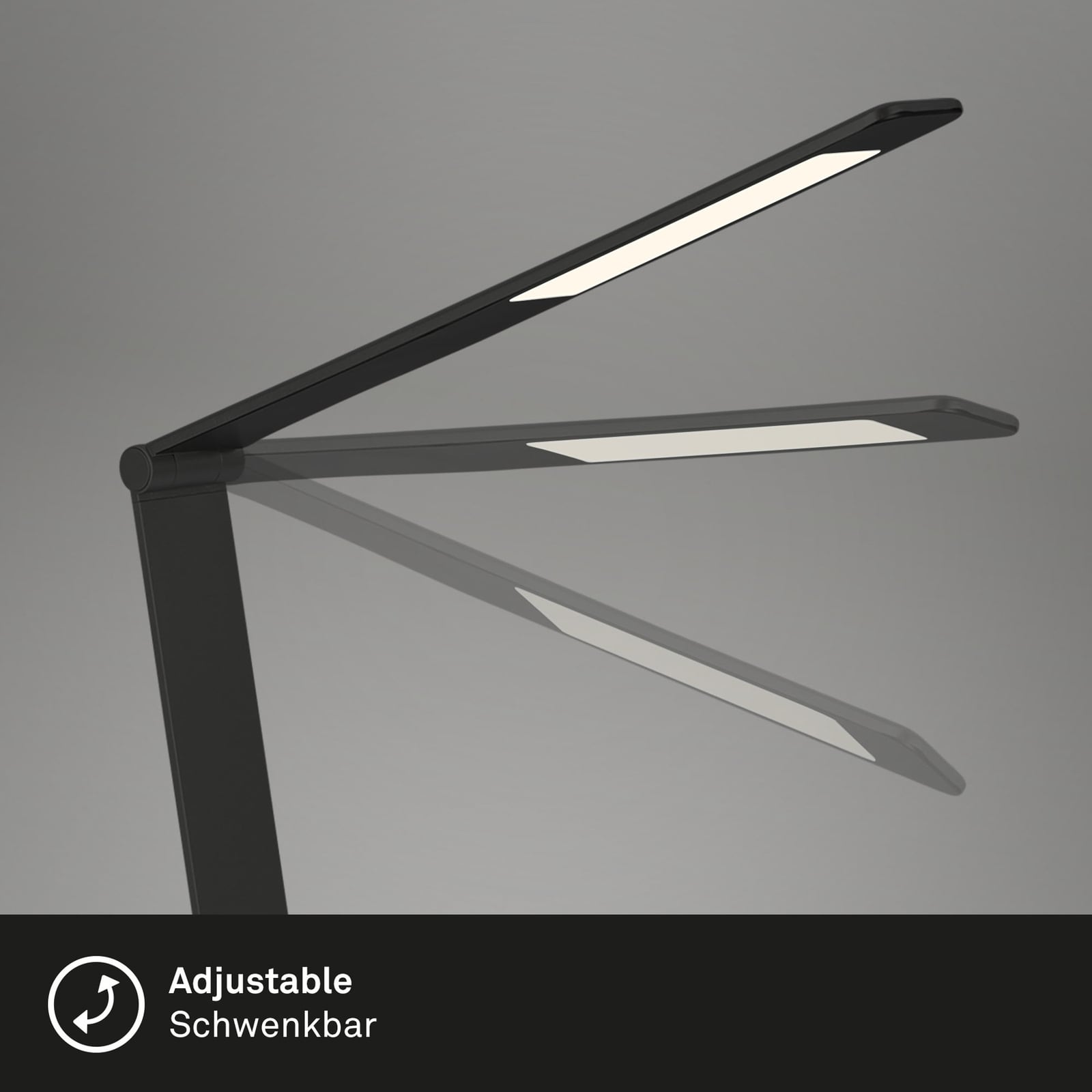Montert LED skrivebordslampe Haiti CCT dimbar svart 83 cm på skrivebord