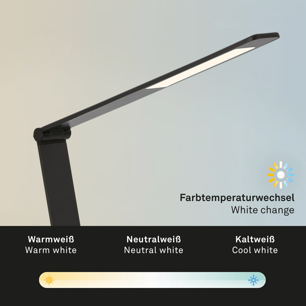 USB-utgang på LED skrivebordslampe Haiti CCT dimbar svart 83 cm