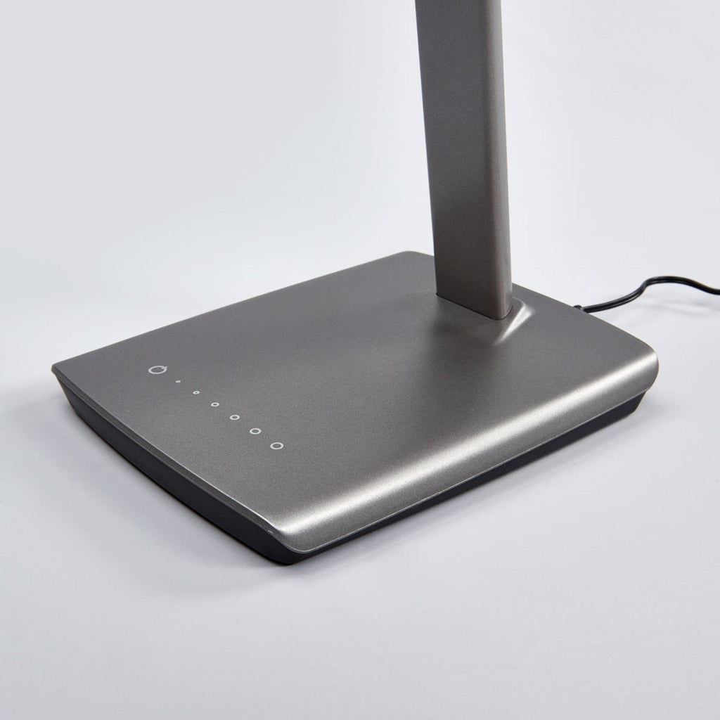 LED skrivebordslampe Kuno grå USB berøringsdimmer - Lindby