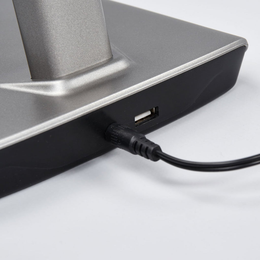 LED skrivebordslampe Kuno grå USB berøringsdimmer - Lindby