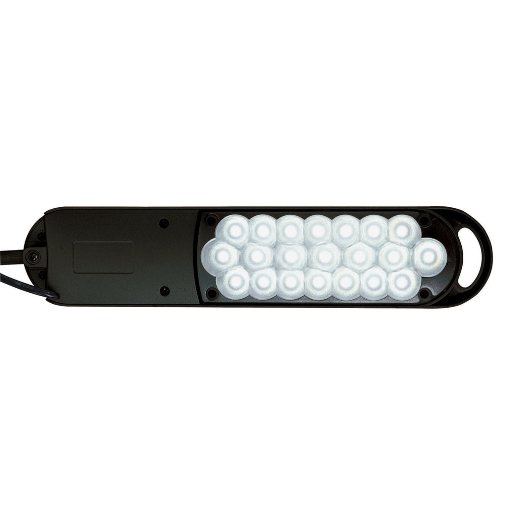 Detalj av lampehode på LED skrivebordslampe MAULatlantic svart 41 cm