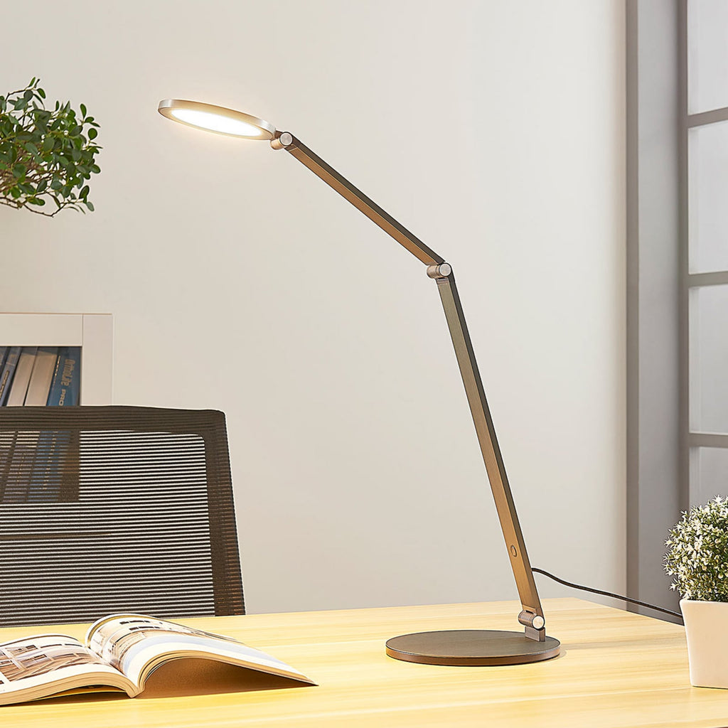 LED skrivebordslampe Mion dimbar aluminium 41 cm 8W forfra