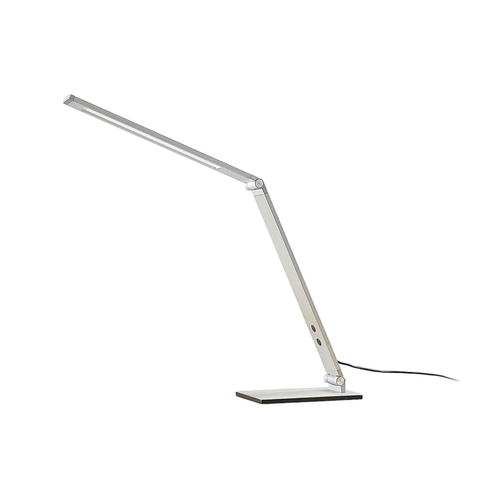 LED skrivebordslampe Nicano grå aluminium dimbar CCT detalj av ledd