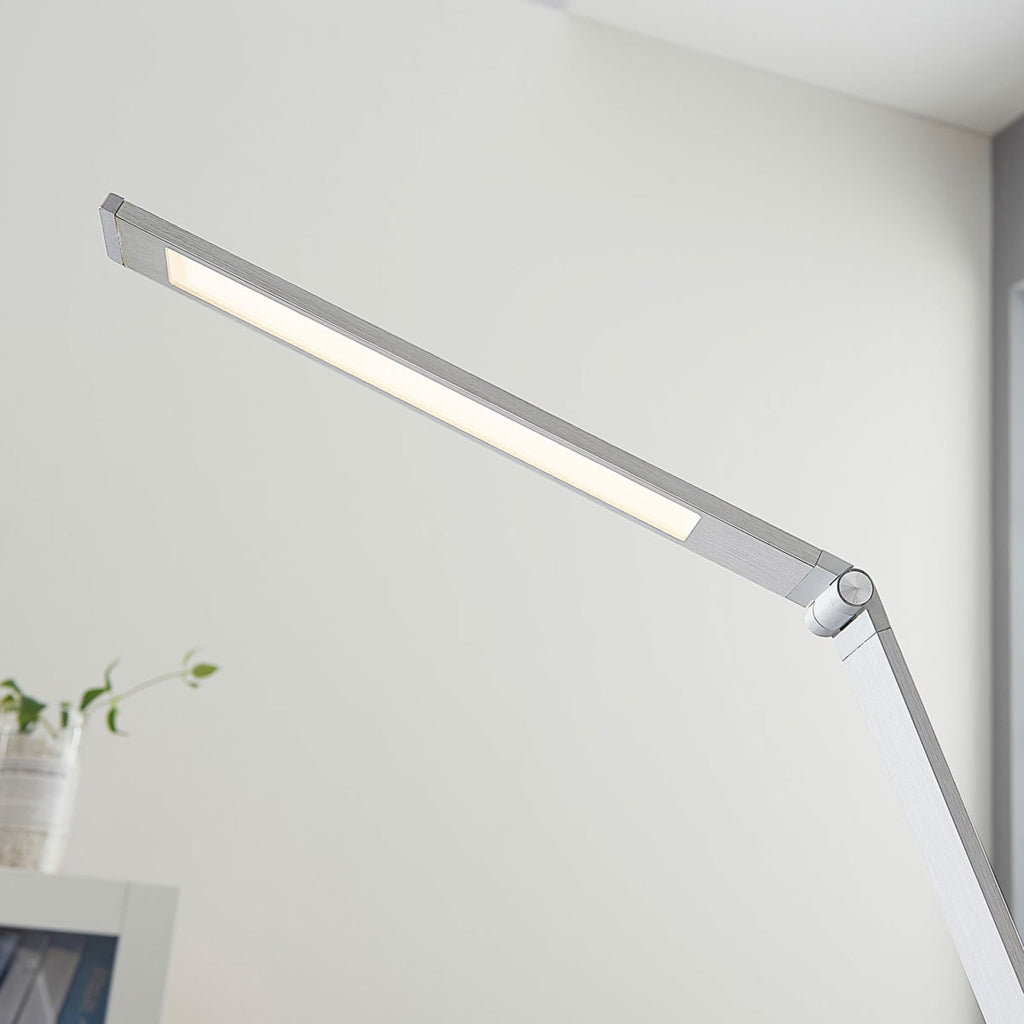 LED skrivebordslampe Nicano grå aluminium dimbar CCT profilbilde