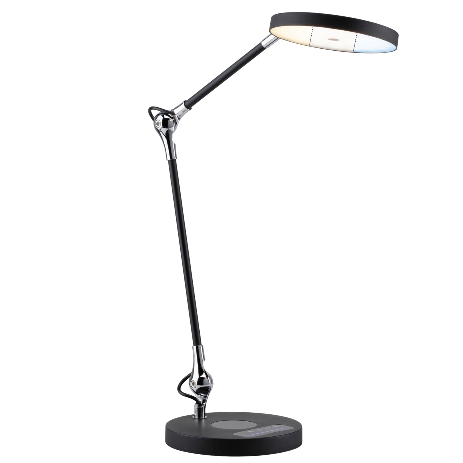 LED skrivebordslampe Numis dimbar CCT med trådløs lading svart med lyskilde