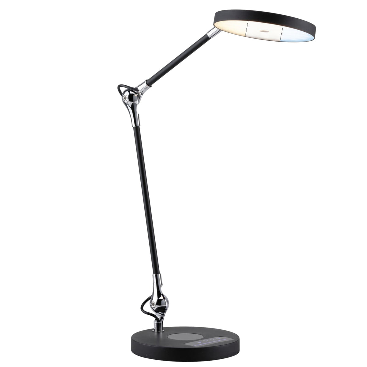 LED skrivebordslampe Numis dimbar CCT med trådløs lading svart med lyskilde