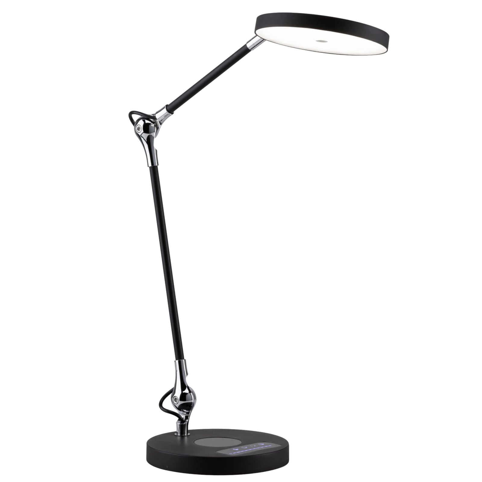 LED skrivebordslampe Numis dimbar CCT med trådløs lading svart bakside