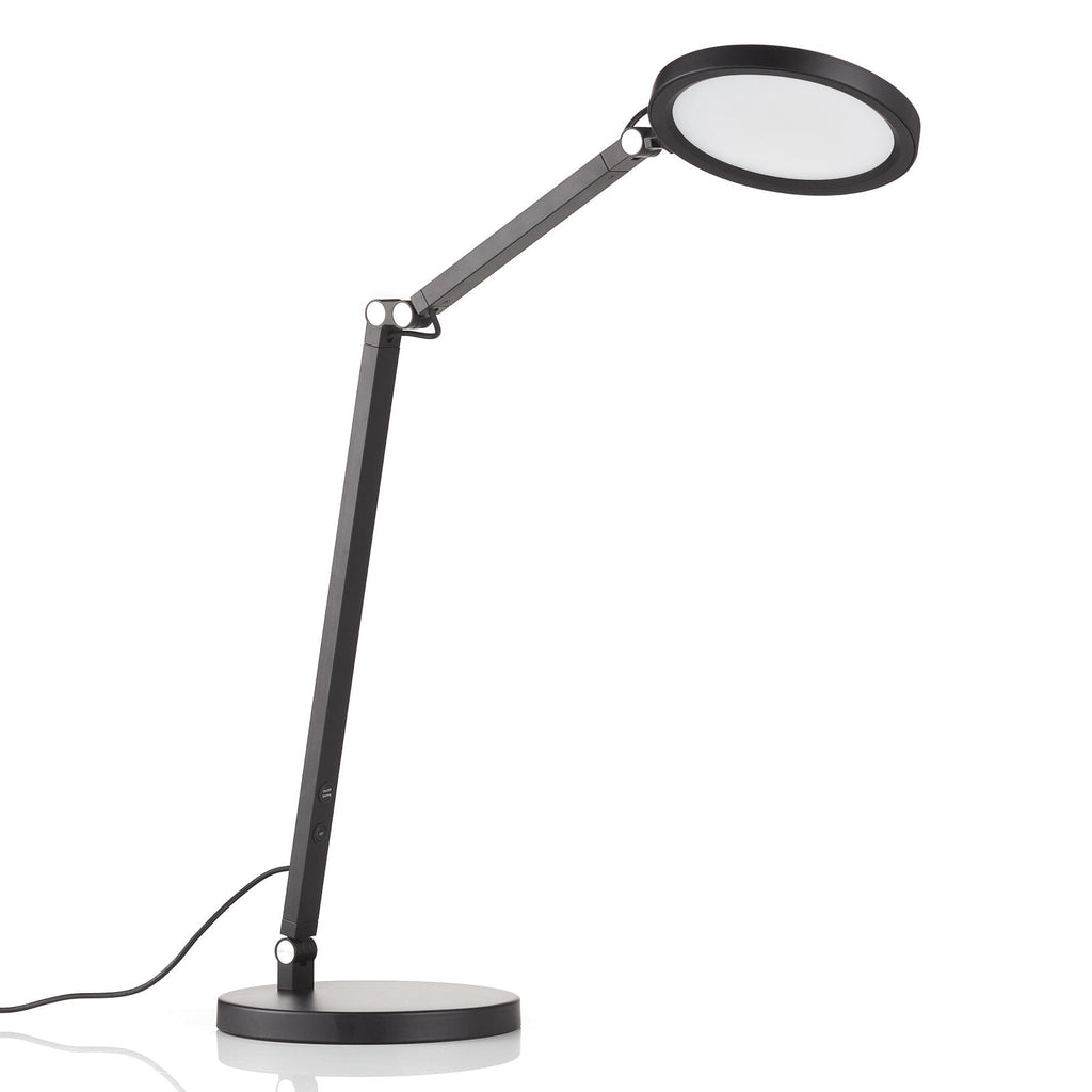 LED skrivebordslampe Regina dimbar svart CCT 80 cm detalj av skjerm