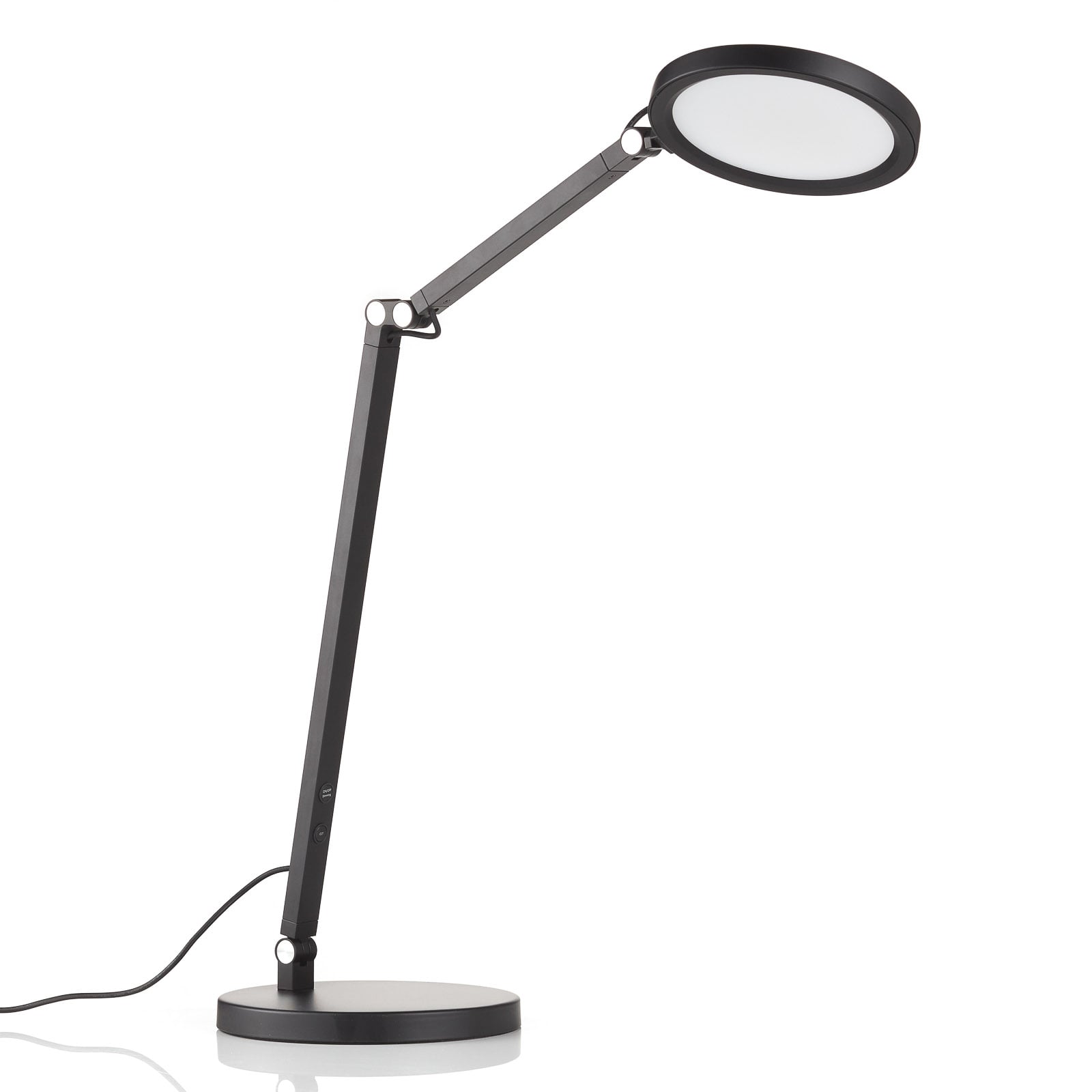 LED skrivebordslampe Regina dimbar svart CCT 80 cm detalj av skjerm