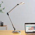 LED skrivebordslampe Rilana dimbar justerbar sølv 10W forfra