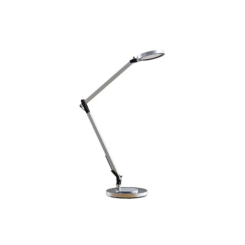Montert LED skrivebordslampe Rilana dimbar justerbar sølv 10W på skrivebord