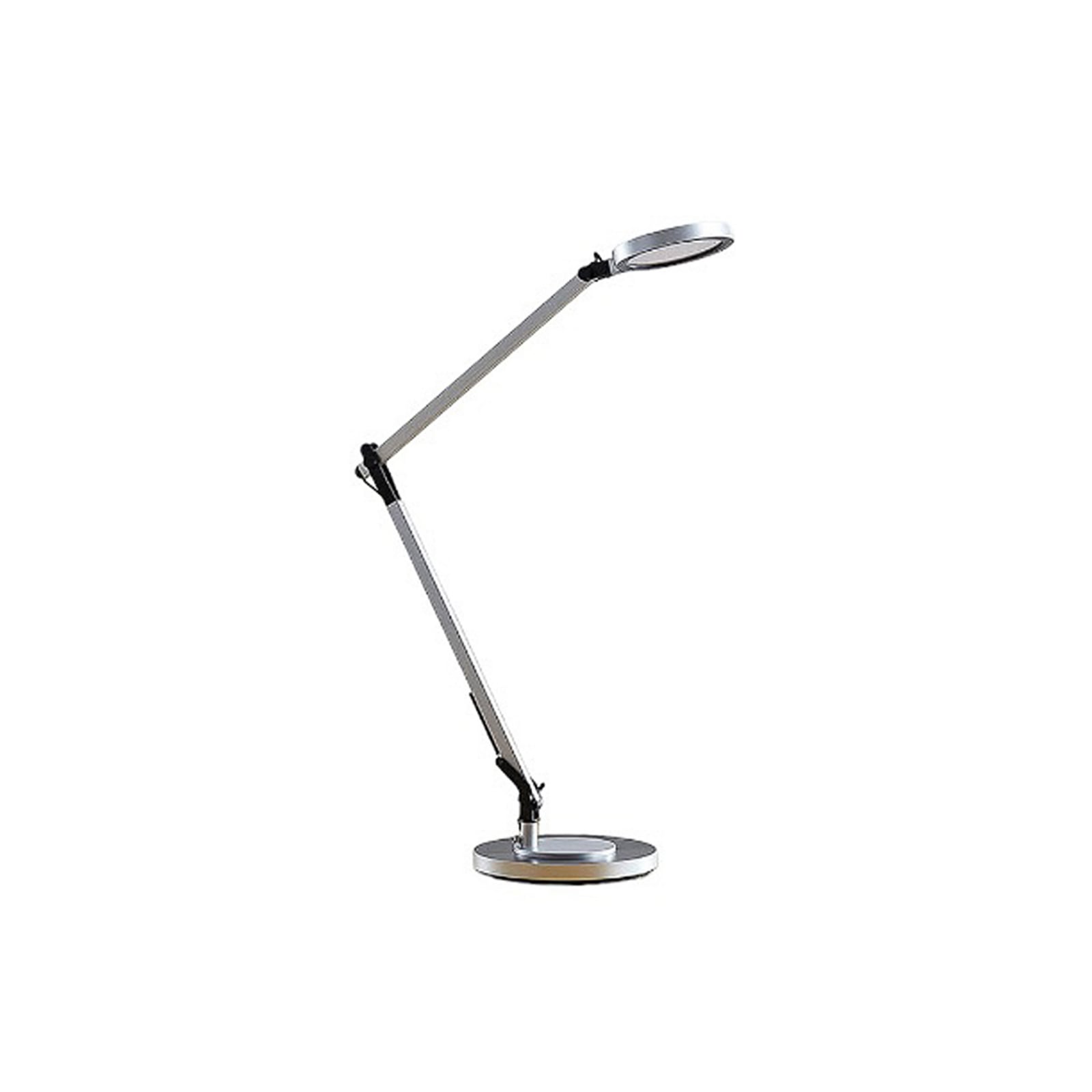 Montert LED skrivebordslampe Rilana dimbar justerbar sølv 10W på skrivebord