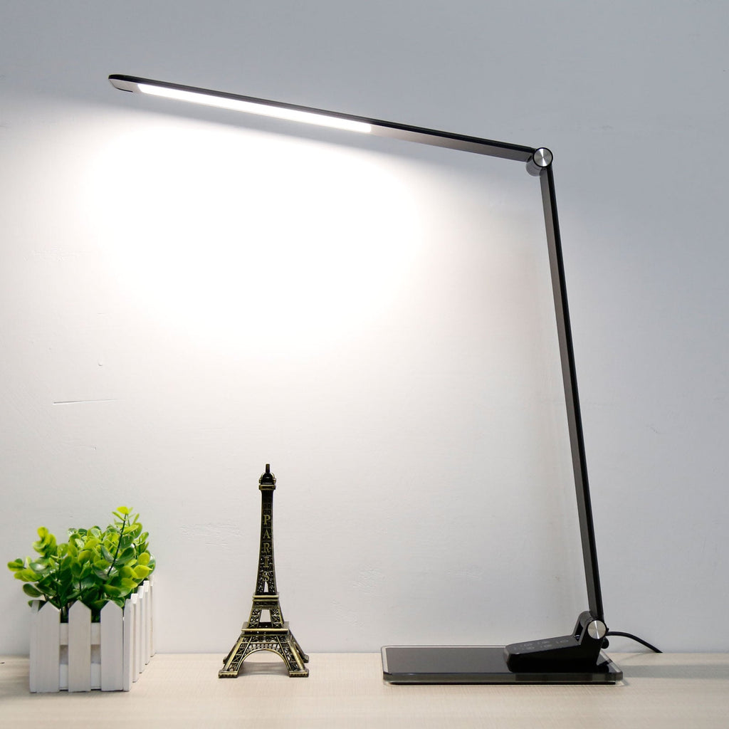 LED skrivebordslampe Starglass dimbar glassfot forfra
