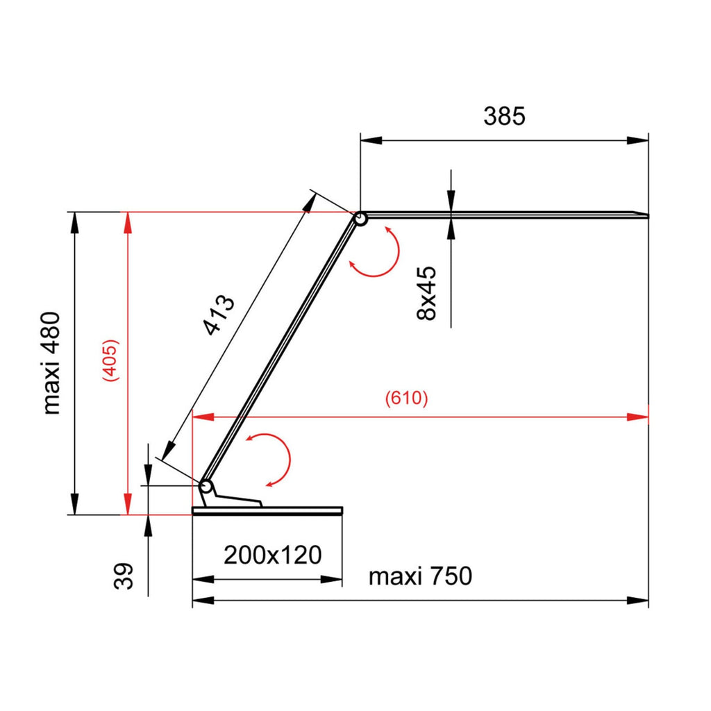 LED skrivebordslampe Starglass dimbar glassfot USB-utgang