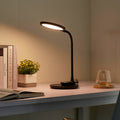 LED skrivebordslampe Valtaria svart CCT dimbar 38 cm forfra