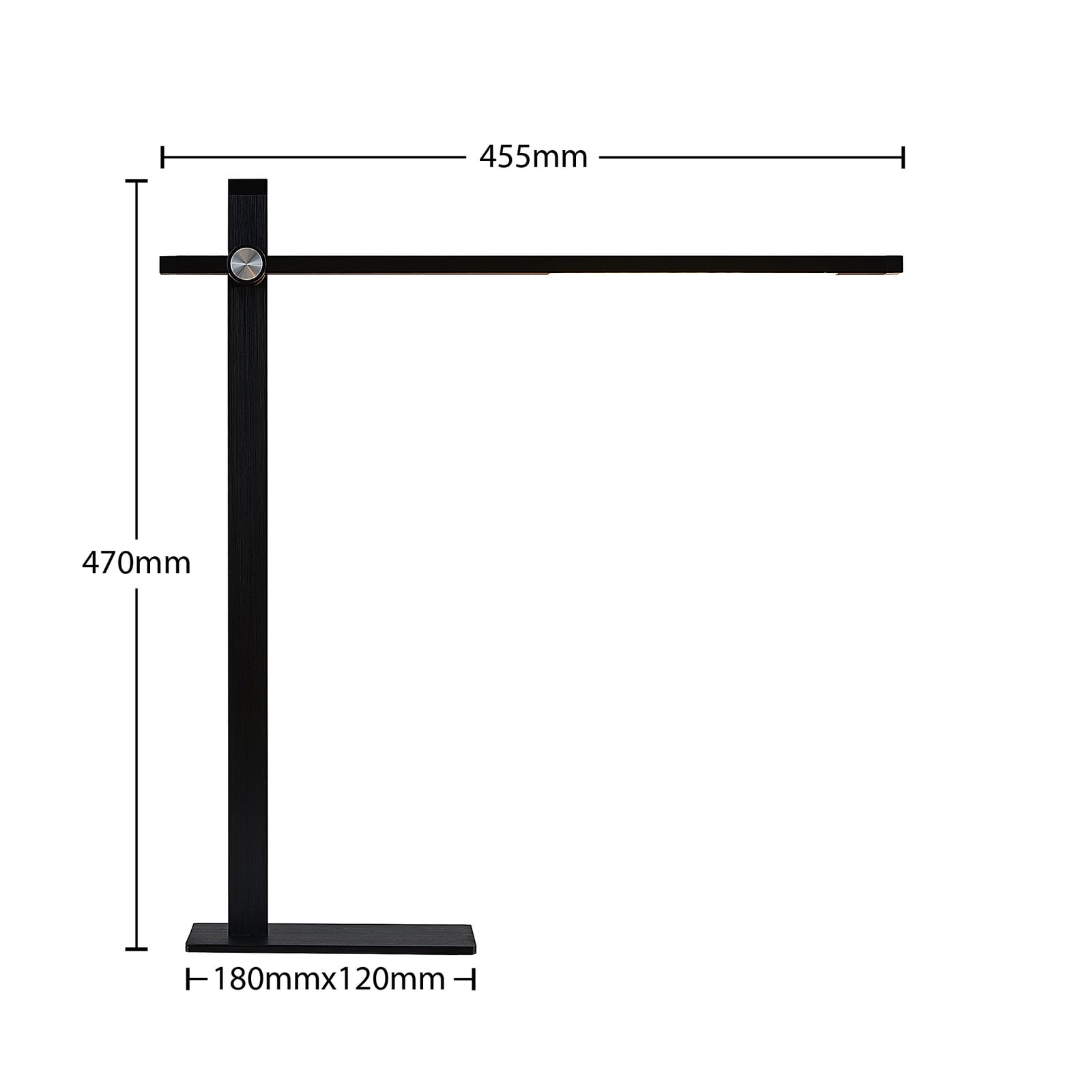 LED skrivebordslampe Wasko dimbar svart metall 8W med kabel