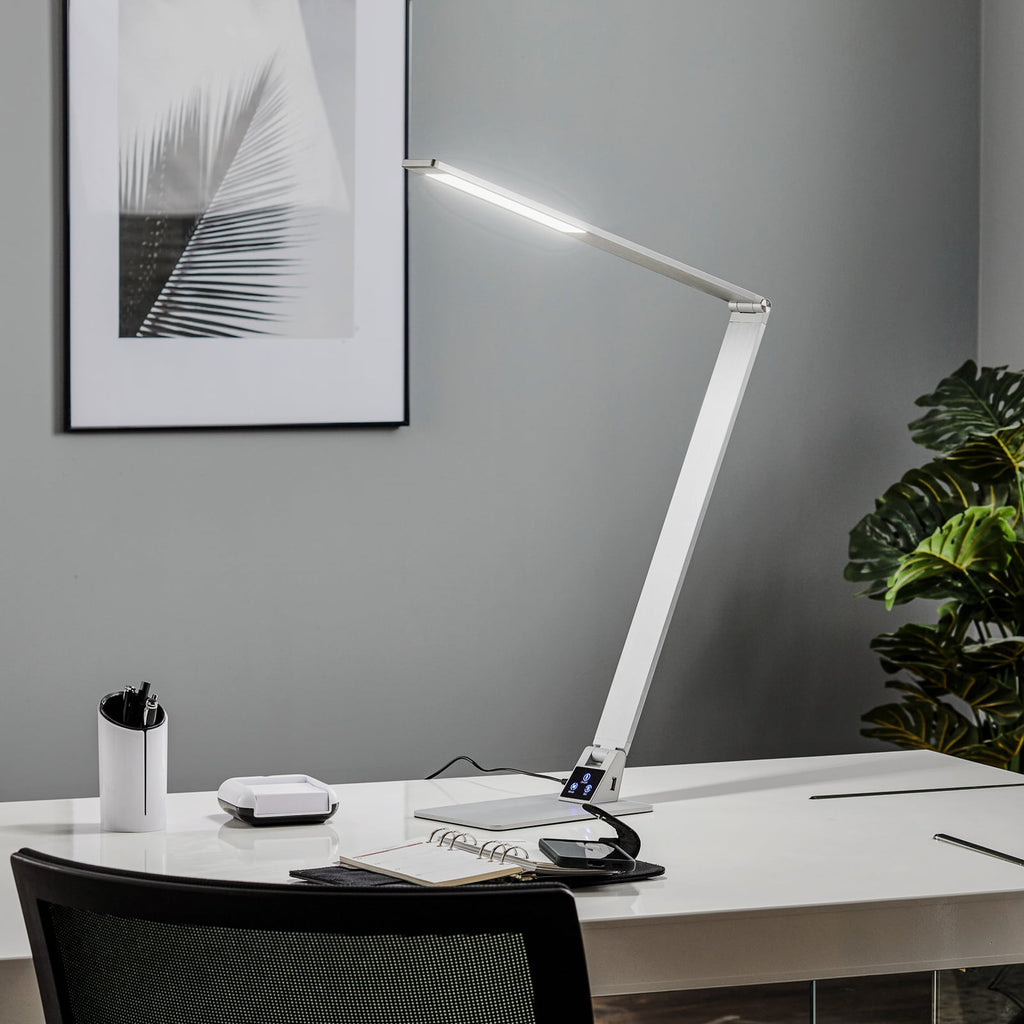 Bakside av LED skrivebordslampe Wasp aluminium dimbar CCT 12W
