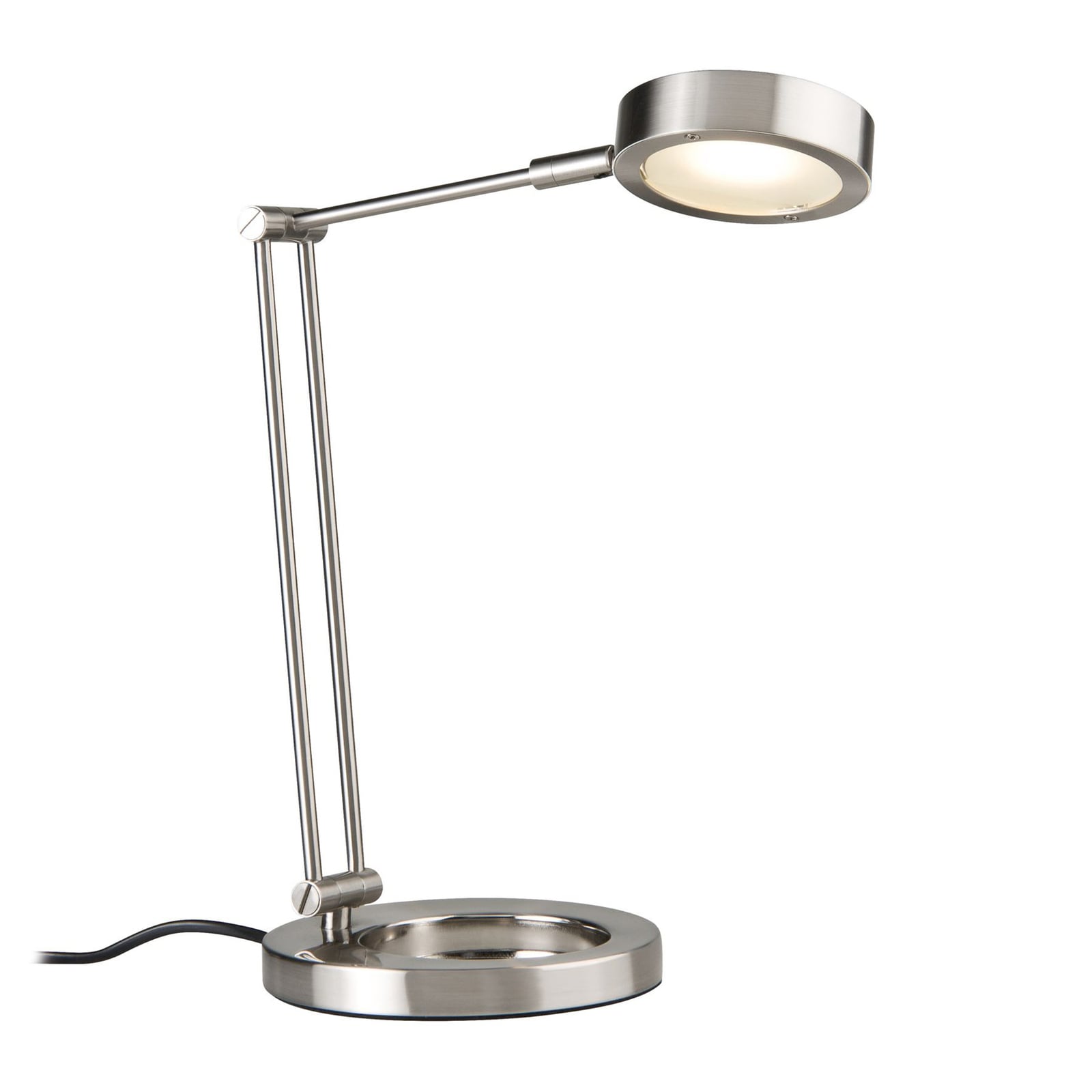 LED skrivebordslampe Zed børstet stål 5W 45 cm forfra