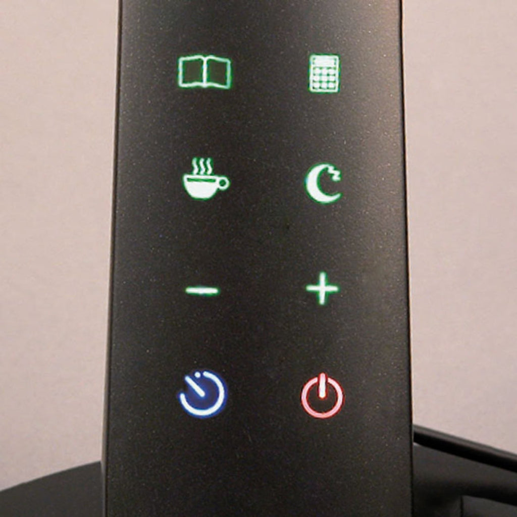 LED skrivebordslampe Zig dimbar CCT svart matt 10W detalj på lampehode