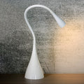LED skrivebordslampe Zozy hvit dimbar fleksarm forfra